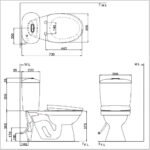 Bồn cầu INAX C-306PT+CW-S15VN/ BW1 (C306PT) 2 khối nắp rửa cơ S15VN, thoát ngang - Ảnh 2
