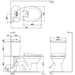 Bồn cầu INAX C-306VAN/ BW1 (C306VAN) 2 khối nắp đóng êm CF-57VSAK - Ảnh 2