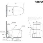 Bàn cầu TOTO CS326DE4#XW 2 khối nắp rửa cơ TCW1211A - Ảnh 3