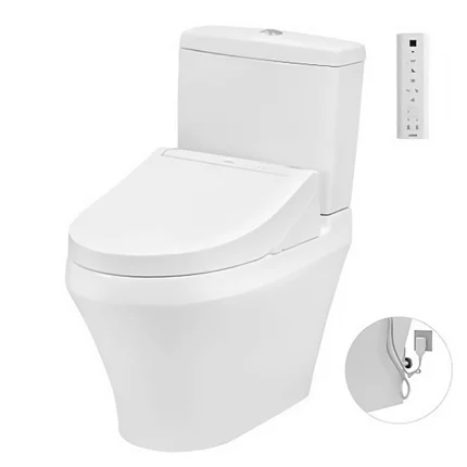 Bồn cầu TOTO CS945PDW14#XW 2 khối (Thoát ngang), nắp điện tử TCF24410AAA