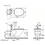 Bồn cầu TOTO CW550#XW/ TC393VS#W/ HTS153S/ TV150NSV6J treo tường (thoát ngang), nắp êm TC393VS - Ảnh 5