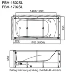 Bồn tắm INAX FBV-1702SL/ BW1 (FBV-1702SL) đặt sàn, yếm trái - Ảnh 2