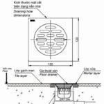 Phễu thoát sàn INAX FDV-12 (FDV12) vuông 120x120mm, (Ø90) - Ảnh 4