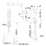 Vòi chén INAX JF-AB466SYX(JW) (JFAB466SYX(JW)) nóng lạnh - Ảnh 2