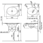 Chậu rửa mặt lavabo INAX L-2293V/ BW1 (L2293V) âm bàn - Ảnh 6