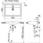 Chậu rửa mặt lavabo INAX AL-2397VFC/ BW1 (AL2397VFC) bán âm - Ảnh 5