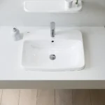 Chậu rửa mặt lavabo INAX AL-2398VEC/ BW1 (AL2398VEC) dương vành 3 lỗ - Ảnh 2