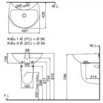 Chậu rửa mặt lavabo INAX L-285V/ L-288VC (L285V/ L288VC) treo tường kèm chân ngắn - Ảnh 5