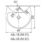 Chậu rửa mặt lavabo INAX L-285VFC/ BW1 (L285VEC) treo tường - Ảnh 3