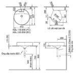 Chậu rửa mặt lavabo INAX AL-294VEC/ BW1 (AL294VEC) đặt bàn 3 lỗ - Ảnh 5