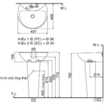 Chân dài lavabo INAX L-288VD/ BW1 (L288VD) - Ảnh 3