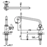 Vòi gắn tường INAX LF-14-13 (LF1413) lạnh - Ảnh 2
