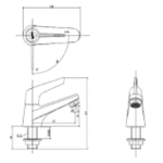 Vòi lavabo INAX LFV-17P (LFV17P) lạnh, kèm xả lavabo A325PS - Ảnh 2