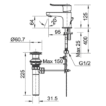 Vòi lavabo INAX LFV-2012S (LFV2012S) nóng lạnh - Ảnh 6