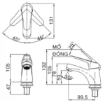 Vòi lavabo INAX LFV-20SP (LFV-20SP) lạnh, kèm xả lavabo A325PS - Ảnh 3