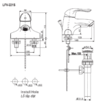 Vòi lavabo INAX LFV-221S (LFV221S) nóng lạnh (vòi chậu 3 lỗ) - Ảnh 2