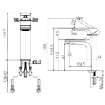 Vòi lavabo INAX LFV-632S-2 (LFV632S2) nóng lạnh (bao gồm ống thải) - Ảnh 5
