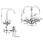 Vòi lavabo INAX LFV-7000B (LFV7000B) nóng lạnh (vòi chậu 3 lỗ) - Ảnh 3