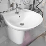 Chậu rửa mặt lavabo TOTO LHT300CR#W treo tường chân lửng - Ảnh 2