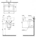 Chậu rửa mặt lavabo TOTO LHT328C#XW treo tường chân lửng - Ảnh 6