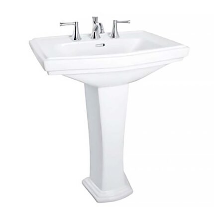 Chậu rửa mặt lavabo TOTO LW780J#W/ LW780FJ#W/ TX801LN/ TL510ERR treo tường chân dài CLAYTON (3 lỗ)