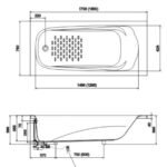 Bồn tắm INAX FBV-1700R/ BW1 (FBV1700R) dạng xây Ocean - Ảnh 2