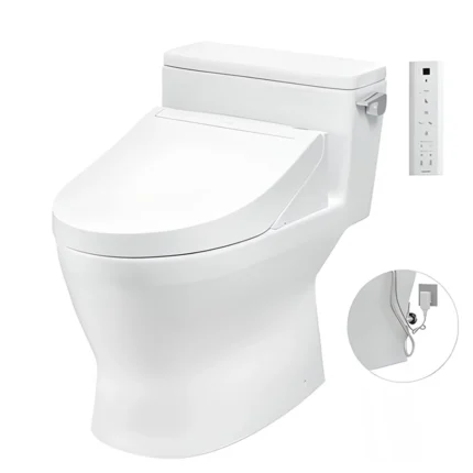 Bồn cầu TOTO MS188VKW14#XW/ T53P100VR 1 khối nắp điện tử TCF24410AAA, xả gạt