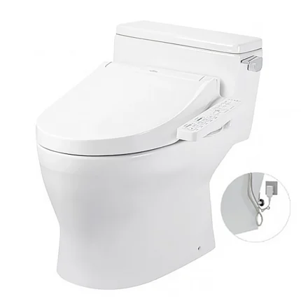 Bồn cầu TOTO MS188VKW16#XW/ T53P100VR 1 khối, nắp điện tử TCF23410AAA, xả gạt