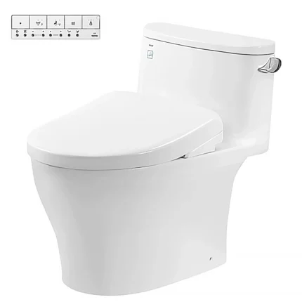 Bồn cầu TOTO MS887CRW23#XW 1 khối (Giấu dây), nắp điện tử TCF47360GAA, xả gạt