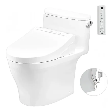 Bồn cầu TOTO MS887RW14#XW 1 khối, nắp điện tử TCF24410AAA, xả gạt