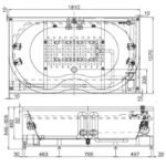 Bồn tắm INAX MSBV-1800N/ BW1 (MSBV1800N) massage - Ảnh 2
