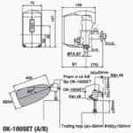Van xả tiểu INAX OK-100SET(A) (OK100SETA) cảm ứng dùng Pin (dùng ống thẳng) - Ảnh 2