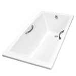 Bồn tắm TOTO PAY1720HV#W/ TVBF411 dạng xây, có tay vịn, kèm ống thải TVBF411