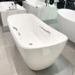 Bồn tắm TOTO PJY1734HPWEN#GW/ TVBF412 đá cẩm thạch đặt sàn, có tay vịn, kèm ống thải TVBF412 - Ảnh 2