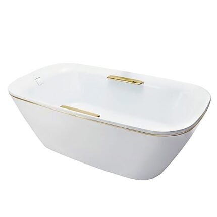 Bồn tắm TOTO NEOREST PJY1886HPWMGE#GW/ TVBF412 đá cẩm thạch đặt sàn, có tay vịn, kèm ống thải TVBF412