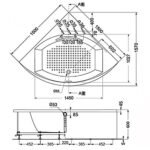 Bồn tắm TOTO PPY1543-4HPE#P/ TVBF412/ DB505R-2B đặt sàn góc, có tay vịn, kèm ống thải TVBF412 - Ảnh 5
