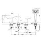 Vòi xả bồn tắm TOTO TBG01202BB#BFG dòng GO (4 lỗ), màu Vàng pháp mờ, kèm tay sen - Ảnh 6