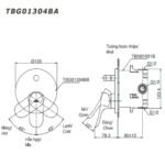 Van điều chỉnh nhiệt độ TOTO TBG01304BA/ TBN01001B (kèm phụ kiện âm tường) mạ Crom bóng - Ảnh 2