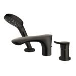 Vòi xả bồn tắm TOTO TBG01305BB nóng lạnh, dòng GO (3 lỗ), màu đen mờ, kèm tay sen