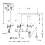 Vòi xả bồn tắm TOTO TBG02305AA#MBL nóng lạnh, dòng GR (3 lỗ, màu đen mờ, kèm tay sen - Ảnh 2
