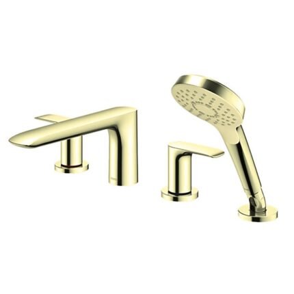 Vòi xả bồn tắm TOTO TBG04202BB#PFG nóng lạnh, dòng GA (4 lỗ), màu vàng pháp bóng, kèm tay sen
