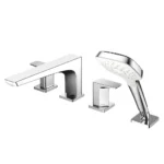 Vòi xả bồn tắm TOTO TBG07202A#PN nóng lạnh, dòng GE (4 lỗ), màu Nickel bóng, kèm tay sen