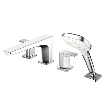 Vòi xả bồn tắm TOTO TBG07202A#PN nóng lạnh, dòng GE (4 lỗ), màu Nickel bóng, kèm tay sen