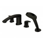 Vòi xả bồn tắm TOTO TBG09202A#MBL nóng lạnh, dòng GM (4 lỗ), màu đen mờ, kèm tay sen