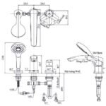 Vòi xả bồn tắm TOTO TBG09202A#MBL nóng lạnh, dòng GM (4 lỗ), màu đen mờ, kèm tay sen - Ảnh 6