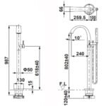 Sen cây bồn tắm TOTO TBP01301AA#MBL dòng Matsu đen mờ - Ảnh 6