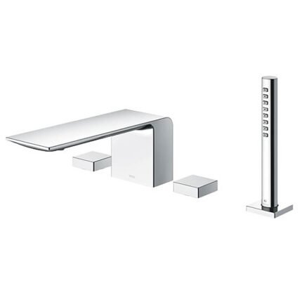 Vòi xả bồn tắm TOTO TBP02202AA#PN nóng lạnh, dòng ZL (4 lỗ), màu Nickel bóng, kèm tay sen