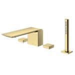 Vòi xả bồn tắm TOTO TBP02202AA#PBR nóng lạnh, dòng ZL (4 lỗ), màu Đồng bóng, kèm tay sen