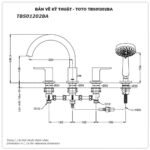 Vòi xả bồn tắm TOTO TBS01202BA nóng lạnh, dòng LB (4 lỗ), màu chrome, kèm tay sen - Ảnh 4