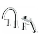 Vòi xả bồn tắm TOTO TBS02202BA nóng lạnh, dòng LN (4 lỗ), màu chrome, kèm tay sen